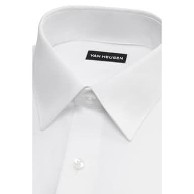 Van Heusen Men's Dress Shirt Fitted Poplin Solid, White, 17.5" Neck 34"-35" Sleeve - Image 4
