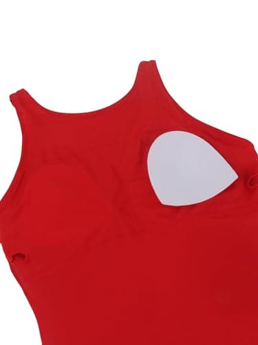 RELLECIGA Red Women's High Neckline One Piece Swimsuit Criss Cross Back Bathing Suits Size X-Large - Image 6