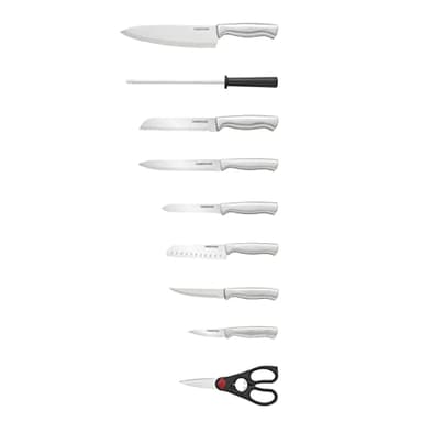 FARBERWARE 15-Piece Kitchen Knife Set with High-Carbon Stainless Steel Blades, Black Handles, Steak Knives, Wood Block, Razor Sharp and Ergonomic - Image 6