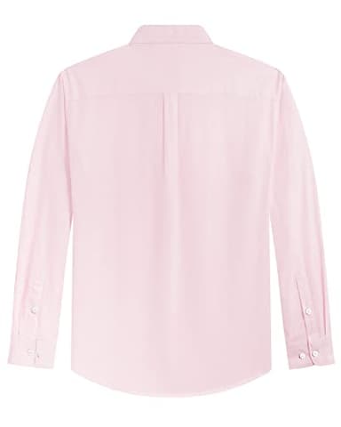 J.VER Mens Oxford Dress Shirts Regular Fit Long Sleeve Button Down Collar Shirt with Pocket Light Pink X-Large - Image 3