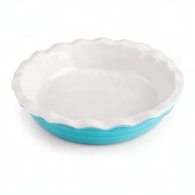 Farberware Bakers Advantage Durable Stoneware Ceramic Pie Dish, Ideal for Making Sweet and Savory Dishes, Heat Resistant, 10 Inch, Teal - Image 6
