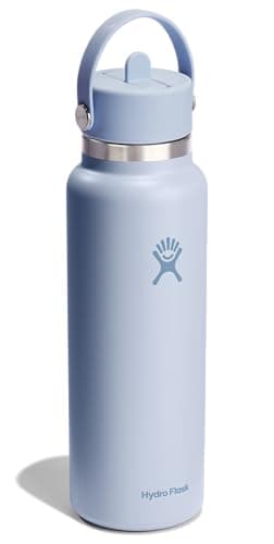 Hydro Flask Water Bottle - Insulated Stainless Steel - Wide Straw Lid, Non Spill, Leakproof in 40 Oz Surf Blue - Image 2