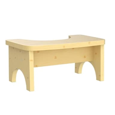 Bamboo Toilet Stool for Adults, 6.5 Inch Toilet Stool Squat Adult with Non-Slip, Portable Simple Curve Squatting Potty for Kids, Poop Stool for Bathroom -Improve Squatting Posture and Comfort, Natural - Image 4
