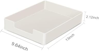 RHONZHAO Desk Letter Tray, 2PCS A4 Size Plastic Stackable File Document Organizer, Office Desktop File Paper Holder, Book Storage Rack,Anti-Skid Stacking Support for Office Supplies (White) - Image 3