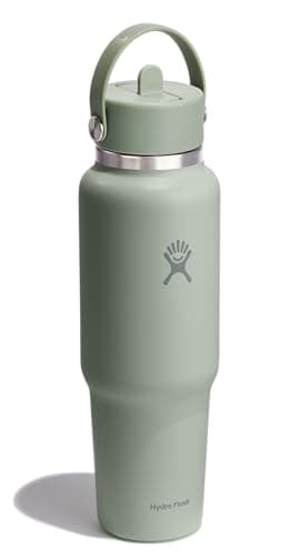Hydro Flask Travel Water Bottle - Insulated Stainless Steel - Wide Straw Lid, Non Spill, Leakproof in 40 Oz Agave Green - Image 2