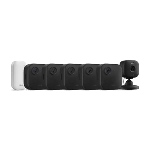 Blink Outdoor 4 + Mini 2 – Wireless smart security camera, two-year battery life, 1080p HD day and infrared night live view. Sync Module Core included – 5 camera system + Mini 2 (Black) - Image 1