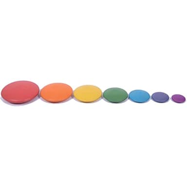 TickiT Rainbow Buttons - Set of 7 - Wooden Stacking Stones for Babies and Toddlers Aged 0+ - Natural Toy for Early Development and Open-Ended Play - Image 3