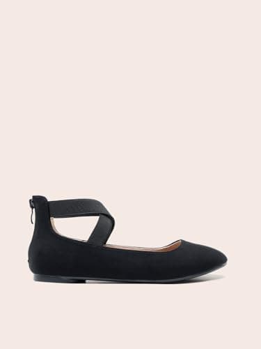 DREAM PAIRS Women's Sole_Stretchy Black Fashion Elastic Ankle Straps Flats Shoes Size 8 M US - Image 2