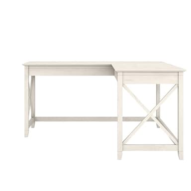 Bush Furniture Key West 60W Modern Farmhouse L Shaped Desk in Linen White Oak | 60-Inch Corner Table for Home Office - Image 8