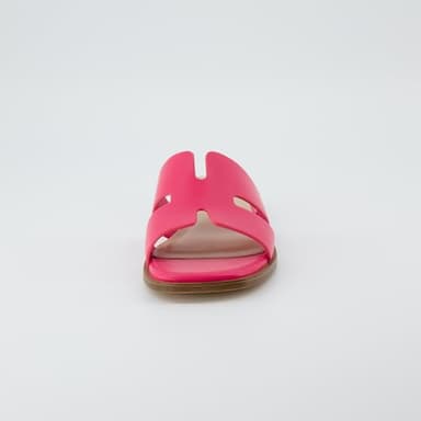 CUSHIONAIRE Voyage Cutout Strap Slides for Women, Slip On Summer Flats, Trendy Footwear, Comfortable Vacation Style Sandals for Women 2025, FUCHSIA 12W - Image 3