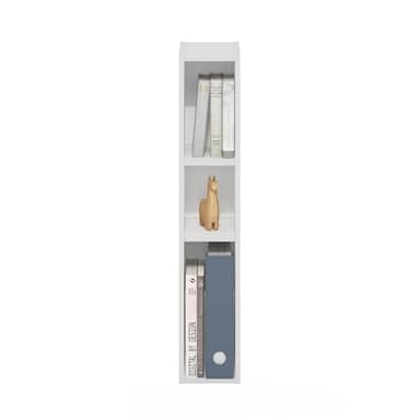 Furinno Fulda Book Shelf, 3-Tier Modern Narrow Bookshelf, 6-in Width Bookcase, 9.3" x 5.9" x 31.5", for Living Room, Bedroom, Home Office, White - Image 4