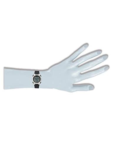 Amazon Essentials Women's Digital Chronograph Resin Strap Watch, Water Resistant, Silver-Tone, Black - Image 3