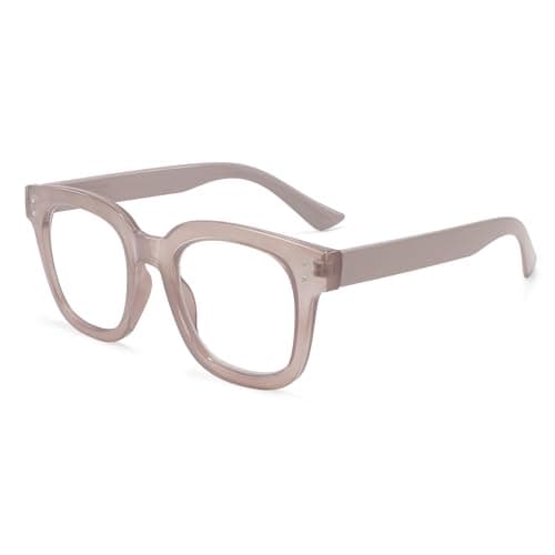 Madison Avenue Blue Light Blocking Glasses Oversized Fashion Blue Light Glasses for Women Anti Eyestrain & UV Protection Computer Eyeglasses (Milk Grey Brown) - Image 1