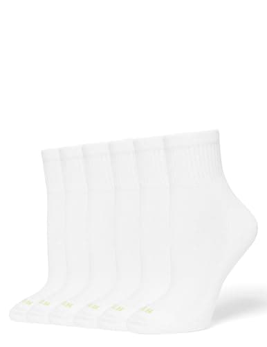 Hue Women's Mini Crew Sock 6-Pack, White, One Size - Image 1