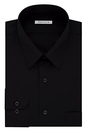 Van Heusen Men's Fit Dress Shirt Poplin Solid (Big and Tall), Black, 18.5" Neck 34"-35" Sleeve - Image 3