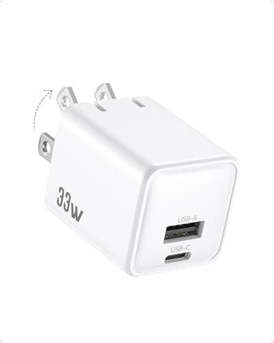 USB C Wall Charger Block 33W, Dual Port GaN PD3.0 Power Adapter Fast Type C Charging Block Foldable Plug Compatible with iPhone 17/Pro/Pro Max/17 Air/16/16 Plus/15/14/13/12, Galaxy, iPad, Airpods - Image 1