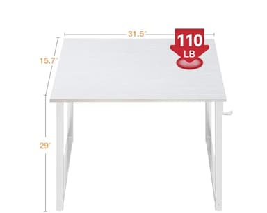 Casaottima 32 Inch Small Computer Desk for Home Office, Study Writing Table for Small Spaces, Simple Modern Desk with Headphone Hooks, Pure White - Image 7