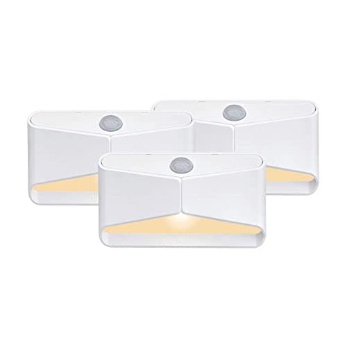 Beams MB710A 15 Lumen Amber LED Sleep Friendly Wireless Battery Powered Motion Sensing Nightlight, 3-Pack, White - Image 1