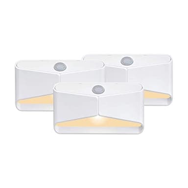 Beams MB710A 15 Lumen Amber LED Sleep Friendly Wireless Battery Powered Motion Sensing Nightlight, 3-Pack, White - Image 1