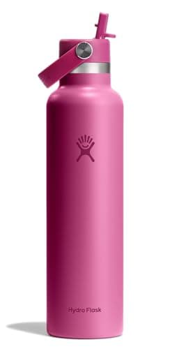 Hydro Flask Water Bottle - Insulated Stainless Steel - Straw Lid, Non Spill, Leakproof 24 Oz Reef Pink - Image 1