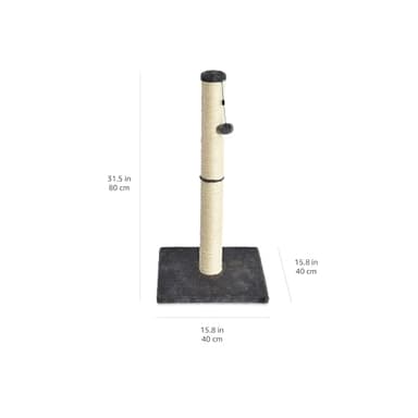 Amazon Basics Cat Scratcher - Indoor Classic Single Cat & Kittens Scratching Post, Medium (31.5"H) - Grey - Image 5