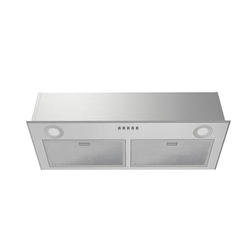 FIREGAS Range Hood 28 inch, Built-in Stainless Steel Kitchen Vent Hood with 450 CFM, 3 Speed Exhaust Fan, 2 LED Lights & Button Control, Ducted/Ductless Convertible - Image 1
