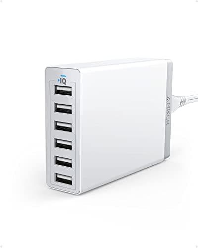Anker Charger, 60W 6 Port USB Charging Station, PowerPort 6 Multi USB Charger for iPhone 14/13 Series, iPad Pro/Air/Mini, Galaxy S23/S22/S21, Note 20 Ultra, LG, HTC, and More - Image 1