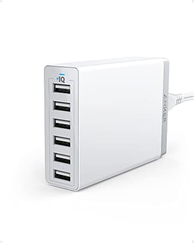 Anker Charger, 60W 6 Port USB Charging Station, PowerPort 6 Multi USB Charger for iPhone 14/13 Series, iPad Pro/Air/Mini, Galaxy S23/S22/S21, Note 20 Ultra, LG, HTC, and More - Image 1