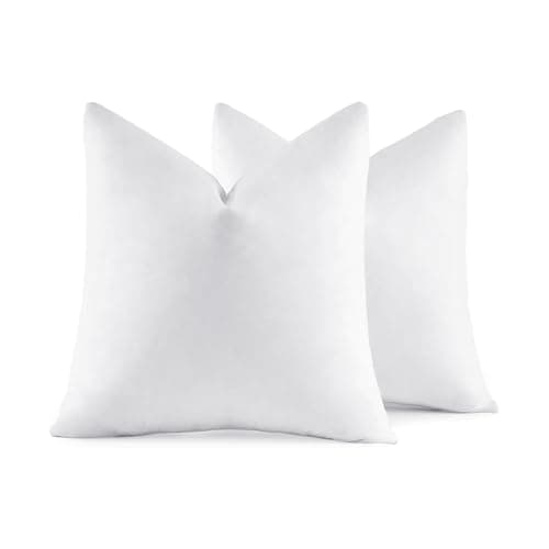 MIULEE 26x26 Euro Pillow Inserts,Set of 2 Down Feather Throw Pillows for Couch Sofa Bed, Decorative Fluffy Throw Pillow Inserts Cotton Fabric,White - Image 1