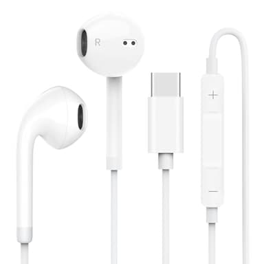 USB C Headphones for iPhone 17 16 15, Wired Headphones USBC for iPad Pro Air Mini, iPad 10th, MacBook, Type C Earbuds for Samsung, Google Pxiel, Earphones for Lenovo, Dell, Microphone, Volume Control - Image 1