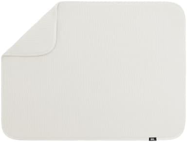 S&T INC. Dish Drying Mat XL, 18” x 24”, Absorbent Microfiber Kitchen Counter Mat, Dish Drying Pad for Dishes, Utensils, Pots and Pans, Extra Large, Cream - Image 1