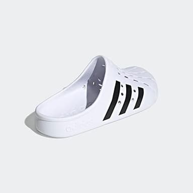 adidas unisex adult Adilette Clog Slide Sandal, White/Black/White, 7 Women Men US - Image 6