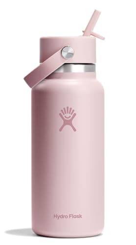 Hydro Flask Water Bottle - Insulated Stainless Steel - Wide Straw Lid, Non Spill, Leakproof in 32 Oz Trillium Pink - Image 1
