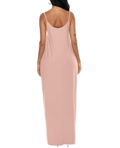 OFEEFAN Womens Maxi Dresses Flattering Dresses to Hide Tummy Trendy Dresses Khaki XL - Image 5