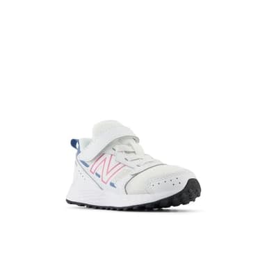 New Balance Baby Kids Fresh Foam 650 V1 Bungee Lace with Top Strap Running Shoe, White/Real Pink/Heron Blue, 4 X-Wide US Unisex Infant - Image 4