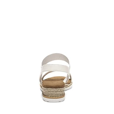 DREAM PAIRS Womens Espadrilles Ankle Stretch Elastic Strap Open Toe Wedges Flats Sandals,Size 11,White,SDPW2310W - Image 4