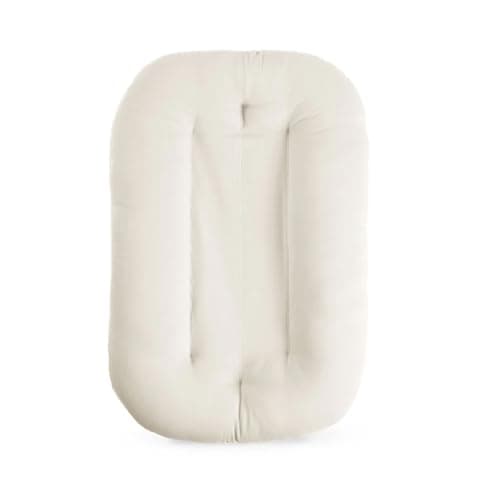 Baby Lounger for Newborn, Bionic Design Baby Lounger, Soft Organic Cotton Breathable Lounger for Infants 0-18 Months (White) - Image 1