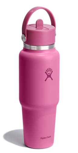 Hydro Flask Travel Water Bottle - Insulated Stainless Steel - Wide Straw Lid, Non Spill, Leakproof in 32 Oz Reef Pink - Image 2