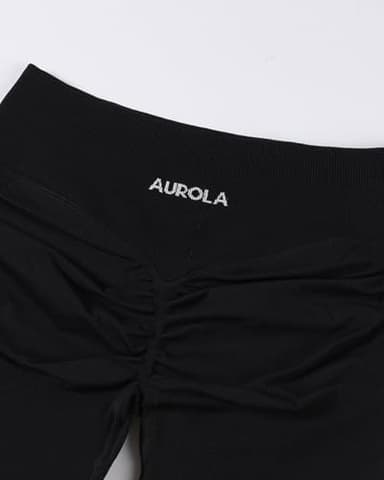 AUROLA Influence Collection Workout Shorts for Women,No Roll Up New Scrunch SeamlessGym Short-3.5" Inseam, Black, S - Image 2