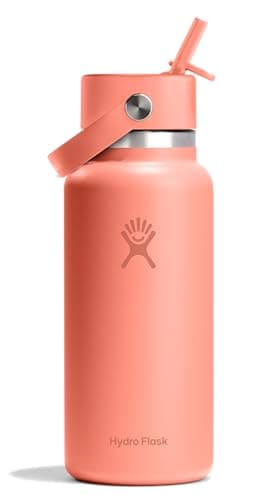 Hydro Flask Water Bottle - Insulated Stainless Steel - Wide Mouth Flex Straw Lid, Non Spill, Leakproof and Refillable in 32 Oz Sunglow - Image 1