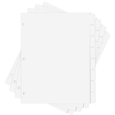 Binder Dividers for 3 Ring Binder, 1/8 Cut Tabs, Letter Size, Blank Write On Page Dividers with 8 Big Tabs for School Office Home, 4 Sets, 32 Dividers, White - Image 2
