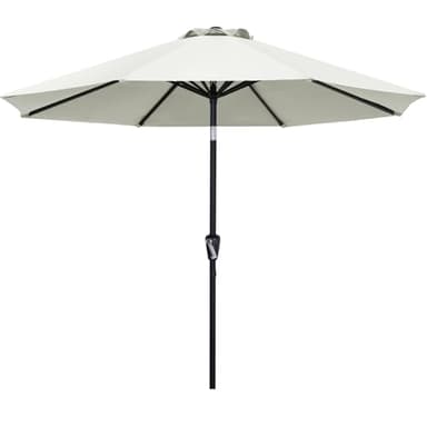 ABCCANOPY 11FT Patio Umbrella, Outdoor Waterproof Table Umbrella with Push Button Tilt and Crank, 8 Ribs UV Protection Pool Umbrella for Garden, Lawn, Deck & Backyard (Light Beige) - Image 1