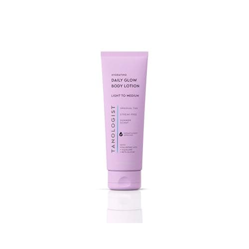 Tanologist Hydrating Daily Glow Body Lotion- Light/Medium, Gradual Tanning Lotion, No Fake Tan Smell, Streak-Free & Natural Looking Self Tanner, Moisturizing, Vegan, 8.45 fl. oz/250 ml Tube - Image 1