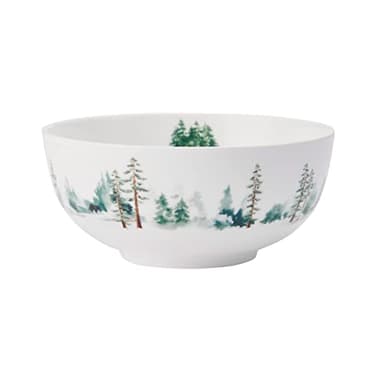 Mikasa Watercolor Forest Bone China Lightweight Chip Resistant 16 Piece Dinnerware Set, Service for 4, White - Image 4