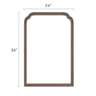 WallBeyond Wooden Framed Wall Mirror, Natural Wood Bathroom Vanity Mirror for Entryway, Living Room or Bedroom Home Decor Vertical or Horizontal Hanging [24" x 36" Walnut Color] - Image 6