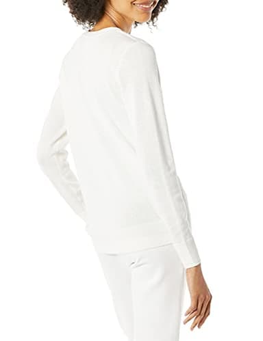 Amazon Essentials Women's Lightweight V-Neck Cardigan Sweater (Available in Plus Size), Ivory, Medium - Image 3