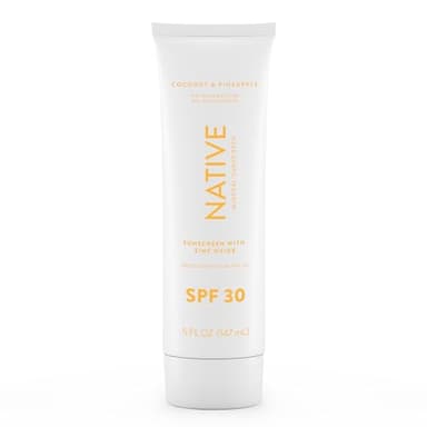 Native Sunscreen SPF 30, Zinc Oxide Dermatologist Tested Suitable for Sensitive Skin & Hawaii Compliant, 5 Ounces | Pineapple & Coconut Scent Sun Protection Lotion, Lightweight & Smooth - Image 1