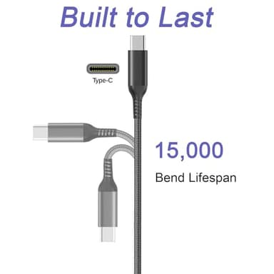 Awnuwuy [2PACK 10FT] USB Type C Charging Cable Grey,Long Android Auto Cable, USB A to USB C Quick Charge Cord for iPhone 15/15 Pro/15 Plus/15 Pro Max,Samsung Galaxy S24 A15 S23 S22 S21 S10,Moto Z4 Z3 - Image 6