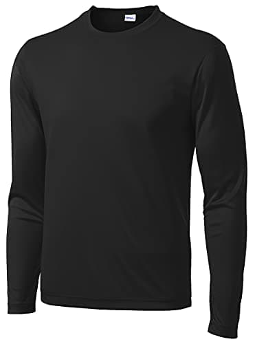 Opna Men's Long Sleeve Moisture Wicking Athletic Shirts BLACK-3XLT - Image 1