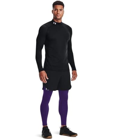Under Armour Men's ColdGear Armour Fitted Mock, Black (001)/White, Medium - Image 2